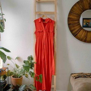 Grace Elements Red Maxi Collared Dress